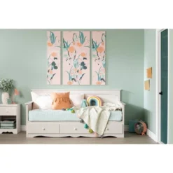 Twin Summer Breeze Daybed With Storage White Wash - South Shore