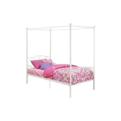 Twin Clara Metal Bed White - Room & Joy