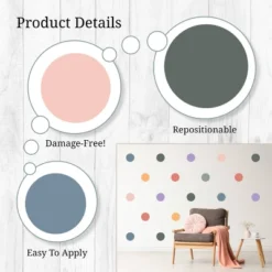 Polka Dots Wall Decor Neutral - Decalcomania