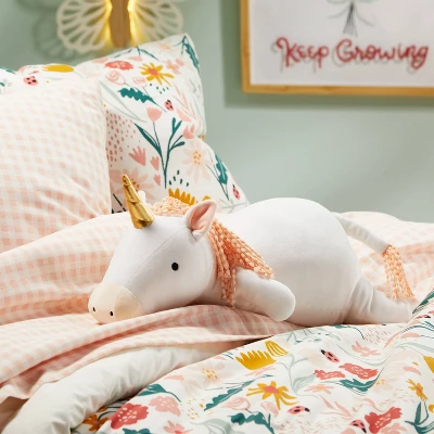 Unicorn Weighted Plush Kids' Throw Pillow White/Blush - Pillowfort⢠- Image 2