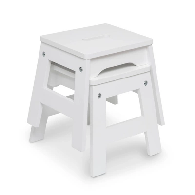 Melissa & Doug Wooden Stools - Set Of 2 - White