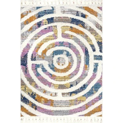 NuLOOM Ava Colorful Maze Kids Tassel Area Rug - Image 9