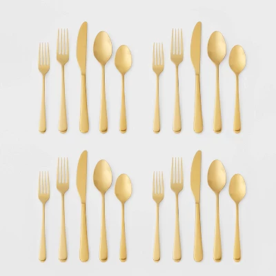 20pc Harrington Flatware Set Gold - Threshold⢠- Image 3