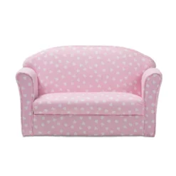 Erica Heart Upholstered Kids' 2 Seater Sofa Pink - Baxton Studio
