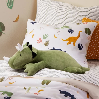 Dinosaur Weighted Plush Kids' Throw Pillow Green - Pillowfort⢠- Image 2