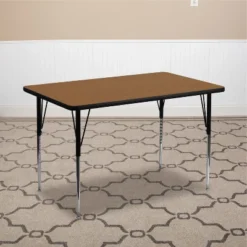Flash Furniture 30''W X 48''L Rectangular Thermal Laminate Activity Table - Standard Height Adjustable Legs