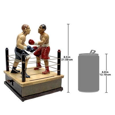 Design Toscano Battling Boxers Die Cast Iron Mechanical Coin Bank - Image 3