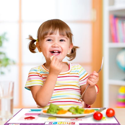 Merka Kids Toddler Silicone Placemat For Dining Table - Alphabet Letters, Numbers, Shapes And Colors Set Of 4 - Image 3