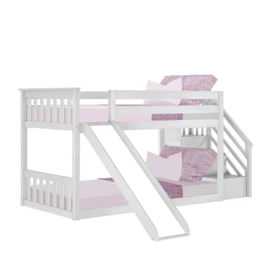 Max & Lily Twin Low Bunk Bed W/ Staircase And Slide - Image 6