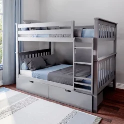 Max & Lily Full Over Full Bunk Bed With Storage Drawers