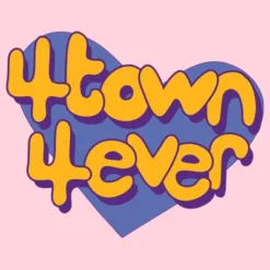 Junior's Turning Red 4Town 4Eva Heart T-Shirt