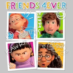 Junior's Turning Red Friends 4Eva Polaroids T-Shirt