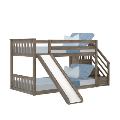 Max & Lily Twin Low Bunk Bed W/ Staircase And Slide - Image 8